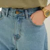 Shorts Femmes Miss Femme Taille Haute Taille Drapée Bleu Clair Femmes Denim Été Femme Casual Solide Femme Jeans Feminino Plus Taille