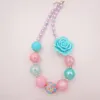 Earrings & Necklace 2021 Child Toddler Girl Chunky Beads Turquoise Flower Pearl Bubblegum DIY Jewelry Toy Bracelet Set Gift For Kids