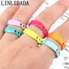 10Pcs 2021 Trendy Colorful Dripping oil Geometric Punk Irregular Open Rings for Women Party Jewelry