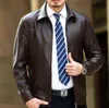 Men natural sheepskin leather jacket Autumn and winter Brand men's Genuine Leather jackets thickening lapel leather coat 211106