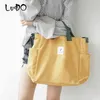 Shopping Bags Women Canvas Shoulder Large Capacity Female Crossbody Handbag Panelled School Books Notebook for Girls Casual Tote 220307