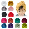 18 renk çocuk Aksesuarları Yeni doğan yürümeye başlayan çocuk çocuklar erkek bebek kız türban pamuklu beanie şapka kış sıcak yumuşaklar kapak katı düğüm dd328