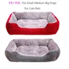 Corduroy Prostokąt Big Dog Łóżko Kennel Puppy Sofa Kot Bed Pet House Zimowe Ciepłe Pluszowe Łóżka Poduszki dla małych ras Psy 210924