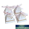 Nouvelle boîte à bonbons en marbre pyramide triangulaire créative faveurs de mariage boîtes à cadeaux boîte à chocolat boîtes à cadeaux fournitures de fête prix d'usine conception experte qualité
