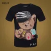 PLEIN Bear T Gömlek Erkek Tasarımcı Tişörtleri Marka Giyim Rhinestone Kafatası Erkekler T-Shirt Klasik Yüksek Kalite Hip Hop Streetwear Tshirt Rahat Top Tees PB 11394