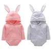 INS Baby Rabbit Pagliaccetto con cappuccio Bunny Ear Tute pasquali Maniche lunghe Pagliaccetti per bambini M4038