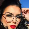 Retro Anti-Blue Radiation Myopia Glass Women Metal Oversized Cat Eye Frame Fashion Blue Light Blocking Glasses Diopter 0 to -6.0