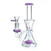 Hookah Klein de 7 polegadas com chuveiro PERC PERC RECYCLER DAB DAB RECT com junta e tigela de 14 mm