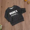 0-3Y outono inverno criança bebê garoto meninas meninos leopard sweatshirts manga longa letra Mama mini roupas casuais 210515