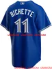 Maglia Bo Bichette Blue # 11 cucita Uomo Donna Youth Baseball XS-5XL 6XL