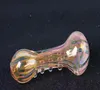 Smoking Newest bubbler Rainbow gold glass spoon pipes glass smoking phand pipe tobacco pipes