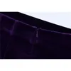 Elegant Women Purple Velvet Skirts Fashion Ladies Draped Slim Long Skirt Streetwear Female Chic High Waist Side Slit 210427