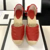 Moda Kobiety Kedge Dress Buty Real Leather Lace Up Weave Sole 9.5 cm Wysokie obcasy Dorywczo Platformy Pompy Rybacki But