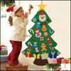 Süslemeleri Şenlikli Parti Malzemeleri Gardenkids DIY Ev Yıl Hediyeleri Için Keçe Dekorasyon Noel Süsler Santa Claus Noel Ağacı ZZA7562 DR