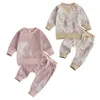 2pcs Newborn Baby Boys Clothes Long Sleeve Stripe Sweatshirt Top + Pants with Pocket Set Autumn Outfit Set 0-24 Months G1023