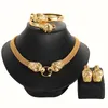 Earrings & Necklace Dubai 24k Gold Jewelry Set High-End Temperament Real Plated Wedding Earring Ladies Gift