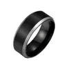 8mm matt titanringar för män Cool Black Male Ring Wedding Engagement Smycken