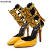 2021 New Women's Shallow Sexy Snake Pattern High Sandals Pointed PU Fashion Back Zip Fringe High Heels Shoes Woman Party Sandals Y0721