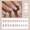 FSHION Design Balet Coffin Fake Paznokcie Franch Jelly Pure Color French Ballerina Pełna pokrywa Fałszywe Paznokcie DIY Manicure Wskazówka 24 sztuk / zestaw wielokrotnego użytku Naciśnięcie