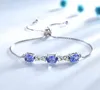 Nano tanzanitjusterbar 925 sterling sier kvinna hög kvalitet tennis diamant armband