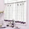 Cortinas curtas para fios de cozinha tingidos tingidos cortina de tule para sala de estar quarto branco cortinas na janela casa decoração 210712