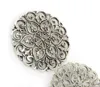2021 12PCS/LOT, DIY Jewellery Scarf Findings Mental Zinc Alloy Round Plate Charm Flower Pendant Accessories, Free