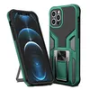 Army Armor Shockproof Kickstand Bracket Cases for iPhone 11 12 Pro Max PC TPU Magnet Ring Drop Anti-fall Protective Phone Back Cover Case