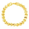 Link chain 24k chapeamento de ouro coração charme pulseira pulseira meninas mulheres flor pulseiras jóias para presentes de mão de alta qualidade trum22
