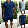 Erkek Eşofman Nefes Şık Erkekler Casual Ter Suit Activewear Küçültmek için Dayanıklı Spor Turn-down Yakası Shrink