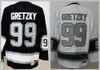 Men Ice Hockey 99 Wayne Gretzky Jersey Reverse Retro Retire Blue White Black Orange 1979 1988 1996 CCM Vintage Sport Jerseys Uniform Stitched Good Quality Long Sleeve