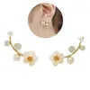Stud 1 Paar Koreanische Frauen Ohrringe Trendy Faux Perle Zweig Ohr Studs Goldene Farbe Silber Für Mädchen Mode Schmuck