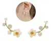 Stud 1Pair Korean Women Earrings Trendy Faux Pearl Twig Ear Studs Golden Color Silver For Girls Fashion Jewelry9515807