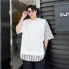 IEFB Summer Fashion Personality Design Fake Two-Piece Side Buckle Raglan Sleeve Kortärmad T-shirt Lösa Casual Toppar 210524