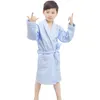 Мужская одежда для сна Pure Cotton Rhombus Вафель детские ванные комнаты с капюшоном с большими мальчиками и женщинами плавание в вагамах пижамы
