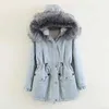 Women's Winter Big Fur Thick Windbreaker Parka Long Hooded Down Loose Plus Size Female Jacket Coat 210531