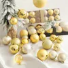 Decorações de Natal 24pcs 3cm Glitter Ball Ornament pendurado pendurado dourado rosa Champagne Tree Novo Ano Novo Y2209