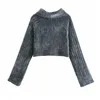 Femmes élégantes Sweaters gris Fashion Dames Turtleneck Tops Tops Streetwear Femelle Chic Court Pullovers 210430