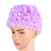 Gorros de natación 3D Pétalos de flores en forma de gorro de baño Sombrero de moda Adultos Baño Negro