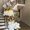 12 inç 20 adet yüksek dereceli lateks balonlar beyaz altın kombinasyonu balon doğum günü partisi düğün globos dekorasyon toptan