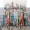 Arte abstrata cidade skyline pintura em tela impressa em tela arte de parede para sala de estar modular edifício fotos8003944