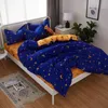 Mode Geometrisk Aloe Bomull Sängkläder Set 4PCS Moon and Star Bedding Sätter Duvet Cover Bed Sheet 210319