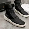 stivali alti da uomo e da donna Sneakers alte militari da esterno Pelle scamosciata rosso nero Abbinamento colori Stivali Scarpe antiscivolo piatte 38-46