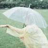 20PCS Transparent Umbrellas Clear PVC Umbrellas Long Handle 6 Colors DH2088