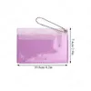 2 bitar Glänsande PVC-korthållare Kvinnor Flickor Transparent Vattentät Kortväska Män Kreditkort Väska med Keychain