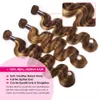 Ishow Highlight 427 Trames de cheveux humains avec fermeture Extensions vierges droites 34pcs colorées Ombre Brown pour les femmes 828inc9371750692