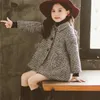 Kids girl overcoat Winter fashion Houndstooth wool coat for girls Teens autumn jacket warm long outerwear Children Windproof Y0810