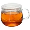 جودة عالية دائم 3 في 1 مجموعة 320 مل 3 كوب القهوة الشاي مقاومة للحرارة واضحة مع غطاء مرشح infuser الشاي للاستخدام لمكتب المنزل