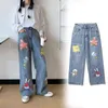Jean Femme Baggy Jeans Pantalon Dessin animé Pantalon d'impression Mode Harajuku Hip-Hop Streetwear Lâche Casual Femme Taille haute 211129