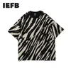 IEFB мужская Zebra полоса с коротким рукавом футболка с круглым воротником с коротким рукавом негабаритная уличная одеяла причинно-тройник топы лето 9Y7469 210524
