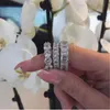 Vecalon ręcznie robiony pierścionek Eternity Band 925 srebrny bijou diamond cZ obiecuje obrączki dla kobiet party dla kobiet prezent biżuterii 3442